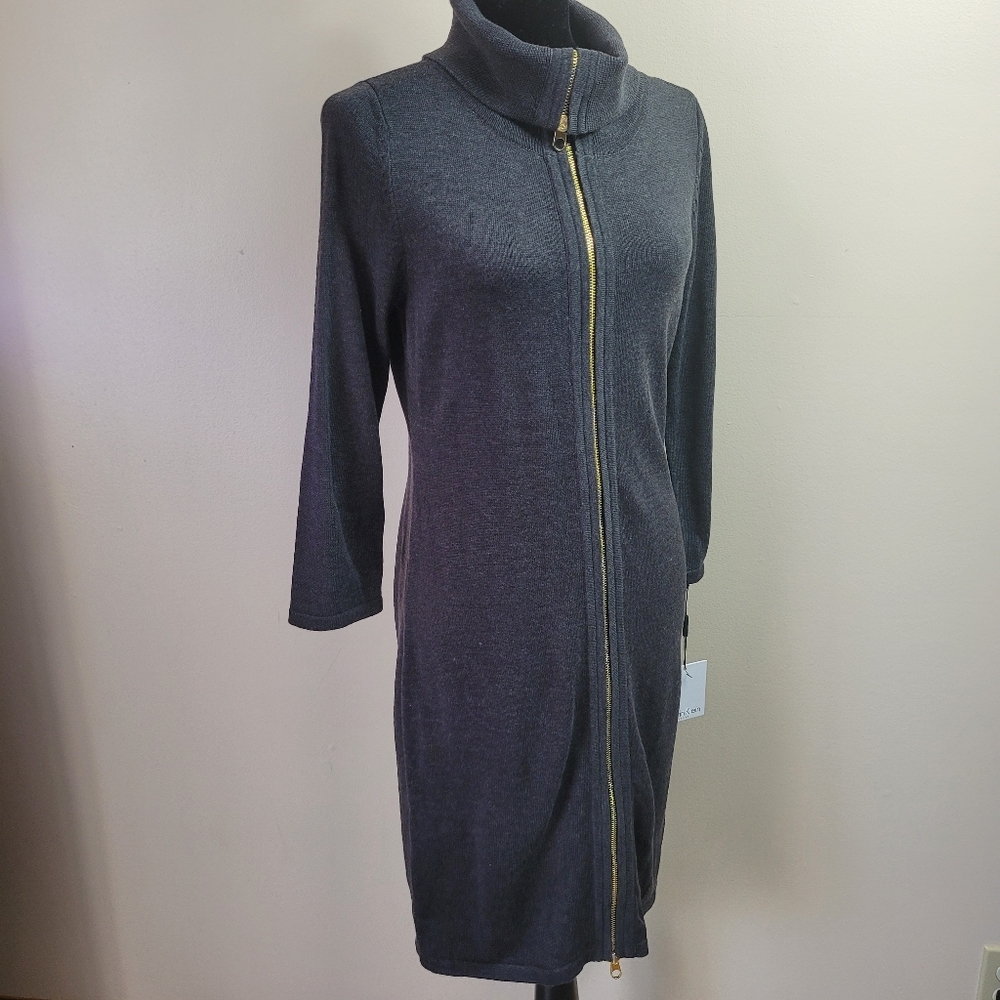 Calvin klein dress gray color long sleeve size M